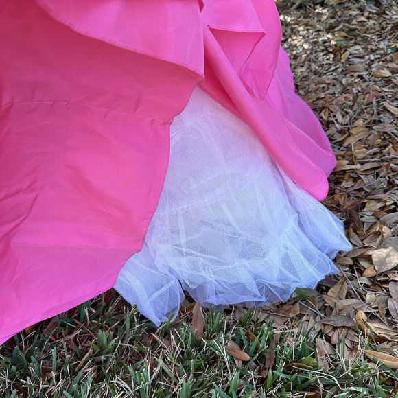 MIKE BENET One Shoulder Bow Dress Ball Gown Prom PINK Blue Formal Vintage 16 - Picture 8 of 8